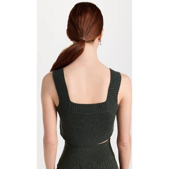 Lisa Yang Barbara Crop Top Sweater 100% Cashmere Size 1 Small / Medium Olive NWT - Picture 5 of 14